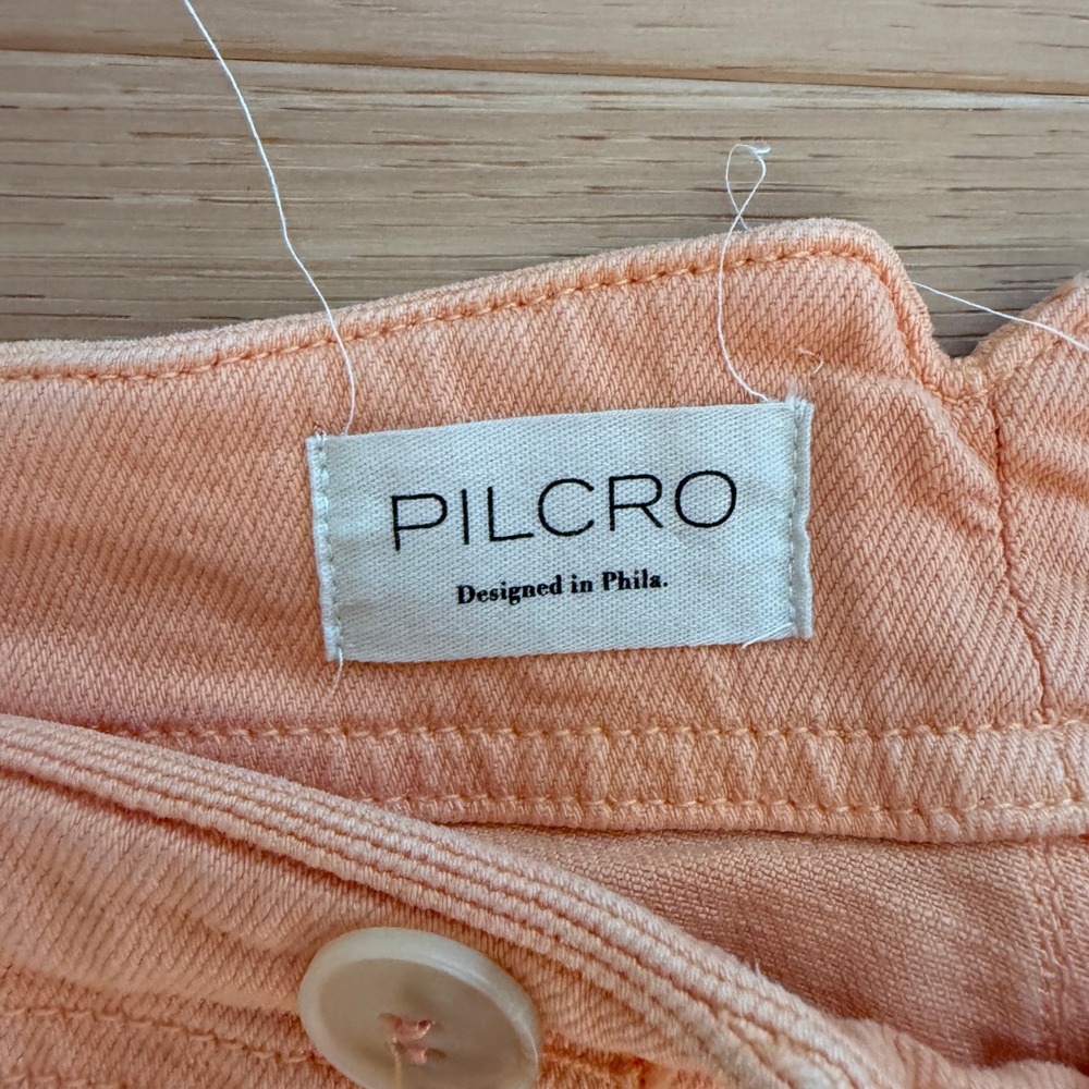 Pilcro Anthropologie Sailor Wide-Leg Pants/Jeans Peach SZ 29 Cottagecore - Picture 2 of 14